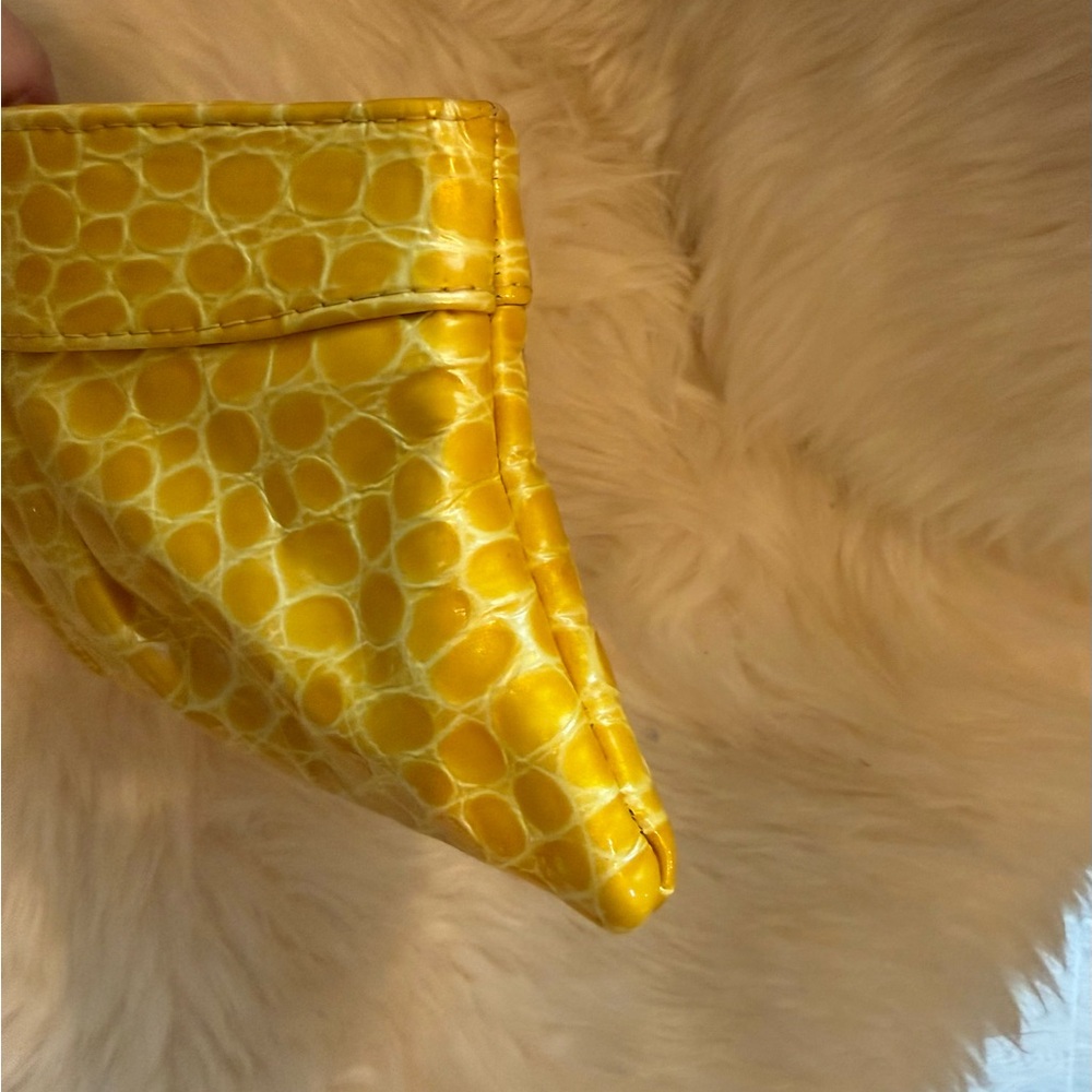 Lauren Merkin Sunny Yellow patent leather Croc Embossed Clutch - Picture 11 of 13